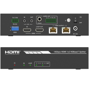 Répartiteur et prolongateur vidéo 4K60 1x2 avec <span class=keywords><strong>HDMI</strong></span> sur Cat6/6a/7, comprend 2 récepteurs et prend en charge HDR, HDCP 2.2, YCbCr 4:4:4, IR - Product Image 2