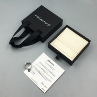 Boîte d'Emballage de Bijoux de Luxe en Papier Noir avec Logo Personnalisé pour Bracelet, Pendentif