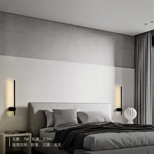 Aiselo luminária led nórdica moderna, decoração interna, para sala de estar, para parede, faixa longa, linear, luminária de parede