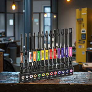 GEINXURN Jeu de 27 embouts magnétiques <span class=keywords><strong>Torx</strong></span> Ultra de 75 mm, outils à main, embouts codés par couleur T7-T40, support en acier industriel - Product Image 5