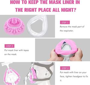 Mascherina CPAP rosa fodera per F20 maschera completa cuscino e copertura, perfetta e Comfort misura riutilizzabile 1pc - Product Image 4