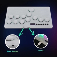 Mini Hitbox Boutons RGB Flatbox Arcade Fight Stick pour KailhSwitch Arcade Stick Controller GP2040-CE pour PC PS3 PS4 Switch