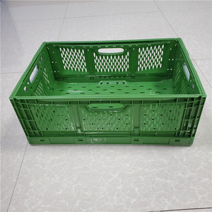 <b>Plastic</b> Folding Crate 600x400x225mm Vented Turnover <b>Box</b> For Fruit Vegetable Storage - Product Image 2