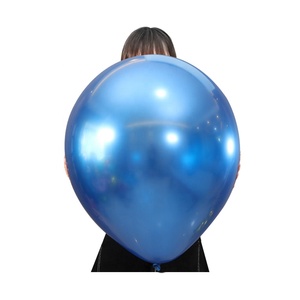 Toptan büyük 18 inç krom metalik renk şişme helyum hava dekoratif mutlu doğum günü partisi dekorasyon olay lateks balon - Product Image 5