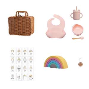 <span class=keywords><strong>Coffret</strong></span> vaisselle en silicone pour bébé, jouet empilable arc-en-ciel, vaisselle vintage pour la <span class=keywords><strong>naissance</strong></span> des enfants - Product Image 6