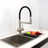 Robinet de cuisine extractible 4 voies, sans plomb, en acier inoxydable 304, flexible à 360 degrés