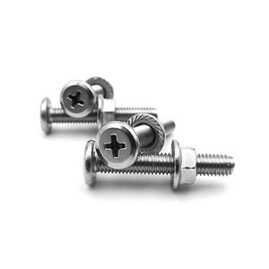 สกรูหัวแบนสแตนเลส 304 พร้อมน็อตหน้าแปลน M3 M4 M5 M6 สำหรับงานก่อสร้างโลหะ - Product Image 2