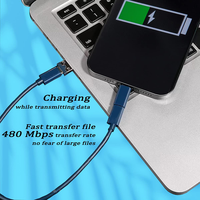 Kit de Câbles de Recharge USB Multiples avec Adaptateur 60W, Charge Rapide USB Type-C et Micro-Câble avec Support de Carte SIM pour les Voyages