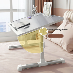 Semra có thể gập lại có thể điều chỉnh bề mặt gỗ tròn bàn nhỏ bàn học Nhà Phòng ngủ đơn giản máy tính cửa sổ bay ký túc xá sinh viên - Product Image 2