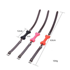 Bondage silicona cuero perro huesos mordaza boca mascota hueso mordedura bola mordaza <span class=keywords><strong>BDSM</strong></span> fetiche esclavo ataduras juguetes sexuales - Product Image 6