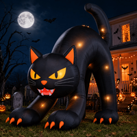 Décoration de Halloween géante en forme de fantôme gonflable en tissu Oxford imperméable avec lumières LED blanches pour l'extérieur et les festivals