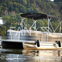 Plancher de fête en aluminium de luxe pour la pêche sur mesure mini passager ponton à deux étages bateaux restaurants en plastique cadre électrique