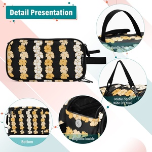 Hawaiian Puakenikeni Flower Custom Logo <b>Large</b> Capacity Portable Organizer Zipper Pouch Travel Organizer Makeup <b>Cosmetic</b> <b>Bags</b> - Product Image 3