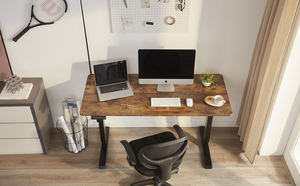 Ofitech động cơ kép điện chiều cao có thể điều chỉnh thường vụ bàn Nâu gỗ và kim loại khung thiết kế hiện đại cho khỏe mạnh làm việc thói quen - Product Image 3