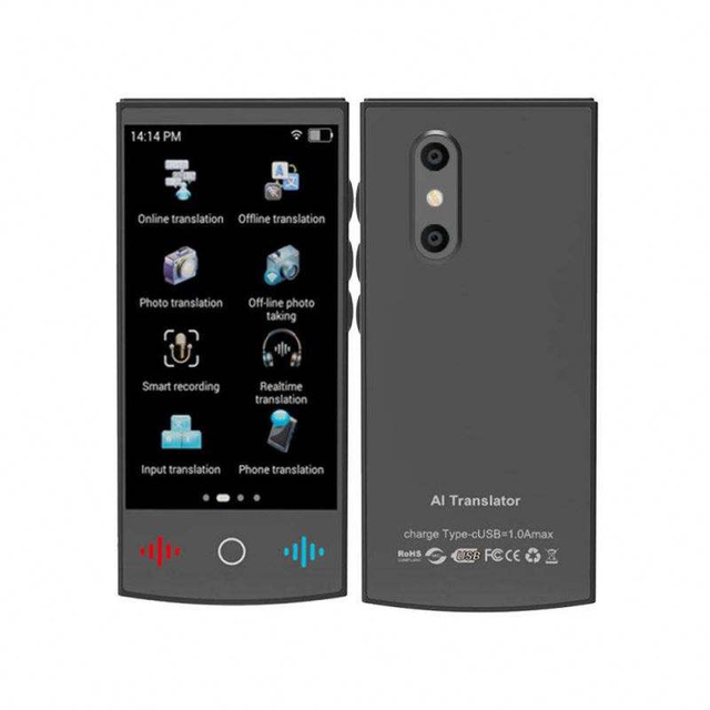 Portable AI Smart Translator Mini Voice Translation Device Offline and Online Real Time Interpreter Pocket Language Tool