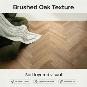 Plancher stratifié en bois dur de bouleau et noyer noir ENF brossé teinté, 600*78*14mm, épaisseur de placage 1.2mm, pour extérieur et sous-sol - Product Image 3