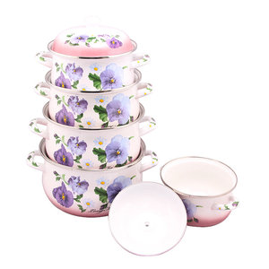 <span class=keywords><strong>Set</strong></span> di 5 Pentole Smaltate di Alta Qualità Stile Americano <span class=keywords><strong>Set</strong></span> di Pentole Sostenibili per Cucina Domestica - Product Image 2