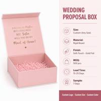 Caja de Propuesta para Damas de Honor Personalizada con Nombre y Título en Dorado Rosa, Caja de Regalo de Boda con Cierre Magnético Rígido, Tamaño Personalizado OEM ODM
