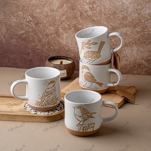 Taza de cerámica respetuosa con el medio ambiente personalizada <span class=keywords><strong>Graffiti</strong></span> pájaro desayuno <span class=keywords><strong>café</strong></span> Simple para <span class=keywords><strong>café</strong></span> con leche Taza de cerámica - Product Image 6