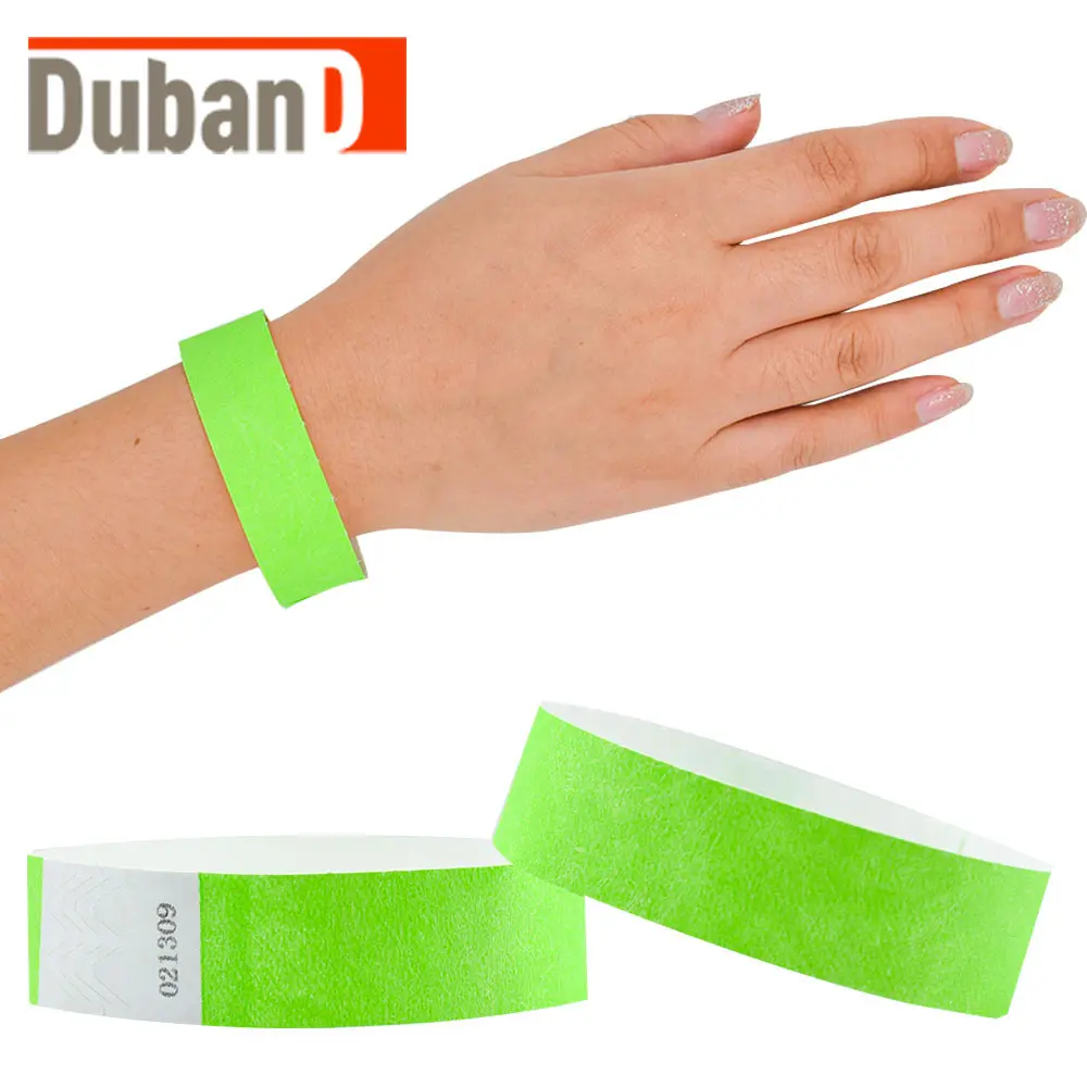 Stampabile Tyvek impermeabile usa e getta rifornimenti del partito braccialetto biglietti ID braccialetti per eventi e feste
