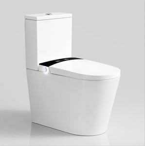 OEM Floor Mounted Two Piece Smart Toilet With Foot Touch Flush and <b>Night</b> <b>Light</b> for Hotel <b>Bathroom</b> T5 Color Black/White Size 730x - Product Image 3