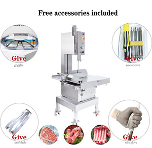 Stainless Steel Meat <b>Bone</b> Cutter Machine With Free Goggles Screwdriver <b>Saw</b> Blade And Wire Glove For Meat Processing - Product Image 1