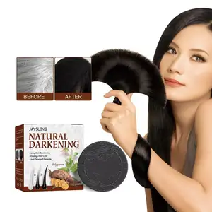 Natürliche organische milde Formel Haar Shampoo Seife Polygonum Essenz Haar Verdunkelung Shampoo Riegel Seife Graues Haar Reverse Shampoo