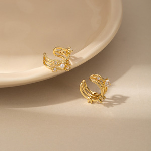 <b>Cuff</b> <b>Earrings</b> Geometric Gold Zinc Alloy Open <b>Ear</b> <b>Cuffs</b> Minimalist Style For Women Fashion Jewelry - Product Image 4