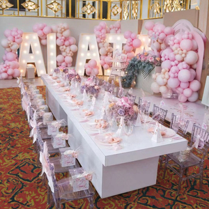 Table <span class=keywords><strong>à</strong></span> manger moderne blanche en acrylique pour enfants chaise en plastique meubles pour enfants pour salon banquets de mariage hôtels fêtes bébé - Product Image 4