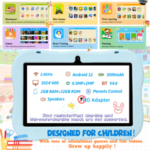 Bán Chạy Nhất <span class=keywords><strong>7</strong></span> Inch Trẻ Em <span class=keywords><strong>Tablet</strong></span> <span class=keywords><strong>PC</strong></span> Bebe Giáo Dục Đồ Chơi 3000MAh Pin 1024X600 Độ Phân Giải Quad Core Điện Tử Học Tập MTK - Product Image 6