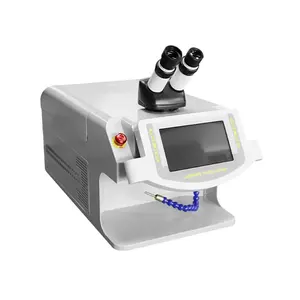 Microscopio de fácil operación y posicionamiento de cámara CCD aparatos dentales reparación pulso de fibra micro joyería máquina de soldadura láser