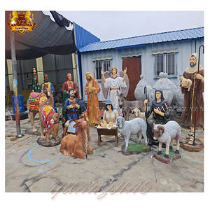 ชุดตกแต่งคริสต์มาสพระเยซูเด็กแรกเกิด ขนาดเท่าคนจริง รูปปั้นพระเยซู งานศิลปะทางศาสนา ทำจากไฟเบอร์กลาสและเรซิ่น - Product Image 1