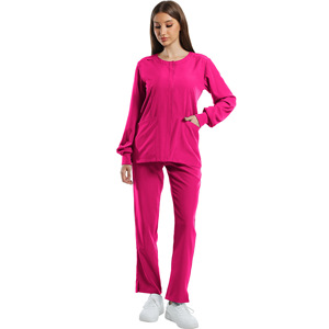 Giacca Unisex Multitasche Casual Comoda in Tessuto Dobby Poliestere a Maniche Lunghe per Infermieri e Saloni di Toelettatura Animali - Product Image 1