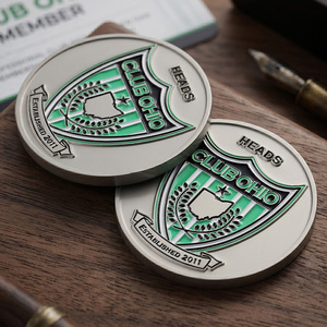 Pièce de monnaie en métal personnalisée, plaquée argent, en alliage de zinc, avec logo émaillé double face, pièce commémorative de football pour les matchs de football - Product Image 4