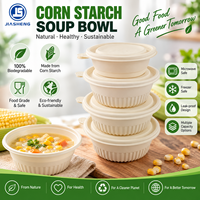 Bol à soupe jetable en amidon de maïs biodégradable et compostable de 600 ml, qualité alimentaire, écologique, vente en gros