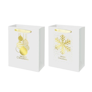 Factory Direct Wholesale Luxury Gold Foil Printed Paper Packaging <b>Bag</b> for Christmas - Product Image 1