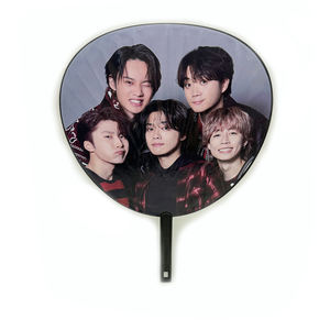 En gros personnalisé Kpop Double face imprimé en forme de coeur en plastique Transparent circulaire <span class=keywords><strong>piquet</strong></span> Kpop ventilateur à main pour Idol Collection - Product Image 1