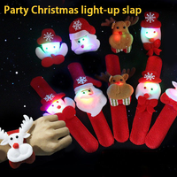 Bracelet en tissu réutilisable non toxique CHUANGXINYI pour enfants, avec anneau à pression, décorations lumineuses en peluche de dessin animé, cadeau de Noël 20x3cm
