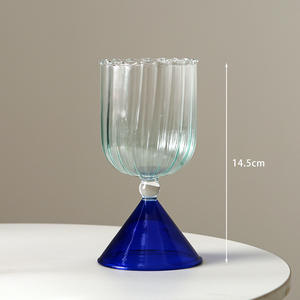 L <span class=keywords><strong>Design</strong></span> unico all'ingrosso alta borosilicato a strisce di <span class=keywords><strong>vetro</strong></span> di vino calice di <span class=keywords><strong>caffè</strong></span> tazza di <span class=keywords><strong>vetro</strong></span> soffiato a mano - Product Image 5