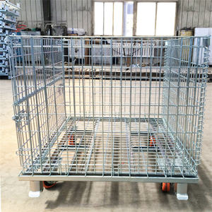Boîte carrée en maille de Zinc conteneurs métalliques panier en fil de fer pliable japonais cylindre de gaz travail stockage Transport chariot élévateur <span class=keywords><strong>Cage</strong></span> de sécurité - Product Image 2