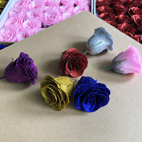 AYOYO OEM Saint-Valentin Roses en cristal or et rose Tête de fleur artificielle Sirène Bleue