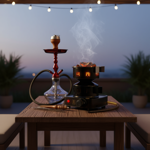 Brûleur à charbon électrique haut de gamme M. Rosenfeld avec protection contre la surchauffe, finition givrée, design moderne, structure métallique, pour chicha - Product Image 2