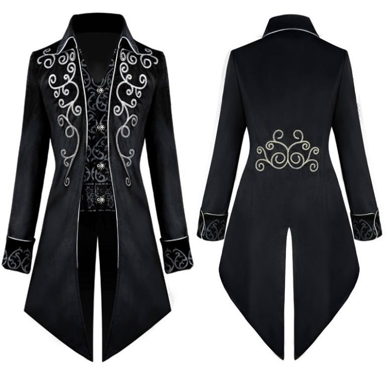 Tongfeng Manteau Victorien Pour Homme, Veste Gothique, Veste Victorienne, Costume Gothique Médiéval, Costume De Cosplay Pour Hommes Et Adolescents