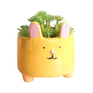 Pots en céramique peints <span class=keywords><strong>à</strong></span> <span class=keywords><strong>la</strong></span> main créatifs personnalisés et écologiques Petits pots de fleurs pour le festival de Pâques Couvre <span class=keywords><strong>la</strong></span> maison et le jardin Pot de plantes en porcelaine - Product Image 5