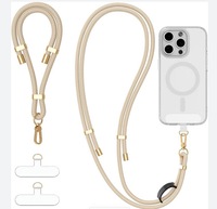Cordon de téléphone en polyester de 6 mm avec boucle en cuir réglable et cordon tressé personnalisable pour la protection anti-perte des téléphones