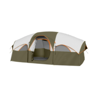 Tente OEM pour 8 personnes, résistante aux intempéries, tente familiale avec 5 grands fenêtres en maille, double couche, rideau divisé, sac de transport portable
