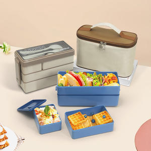 Lonchera Bento de 3 Niveles Todo en Uno, Compartimentos Extraíbles, Apta para Microondas, Recipientes para Preparación de Comidas con Cuchara, Tenedor y Cuchillo para Adultos - Product Image 3