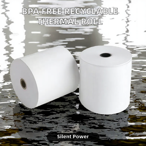 Papier thermique blanc recyclable Huiyinda sans BPA, trois couches, 1/8" x 230' (57*40mm), pour caisses enregistreuses et terminaux de point de vente - Product Image 2