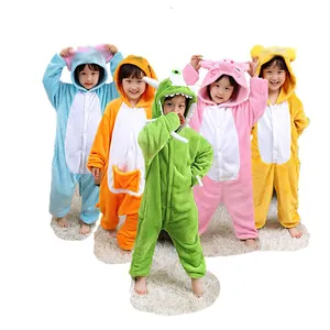 onesie pyjama filles Suppliers-Hiver animaux pyjama vêtements de nuit filles pyjama dessin animé onesie enfants pyjamas