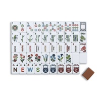 (En stock, livraison directe) Version américaine, tuiles de mahjong en acrylique rose rouge gravées au laser UV, pour l'échecs, version européenne et américaine